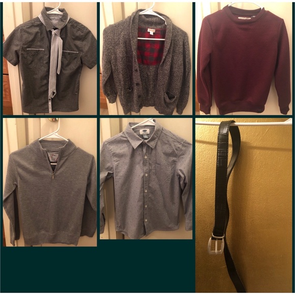 Other - 5 Dressy Boy Tops/Sweaters, Size 8/10 & Belt